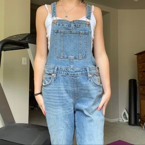 Medium wash overalls